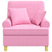 XL fauteuil met kussens Roze Stof