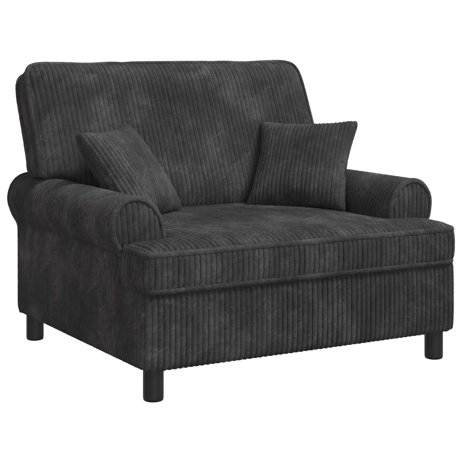 XXL fauteuil met kussens Donkergrijs 1,5 Lijnen Stof