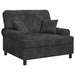 XXL fauteuil met kussens Donkergrijs 1,5 Lijnen Stof