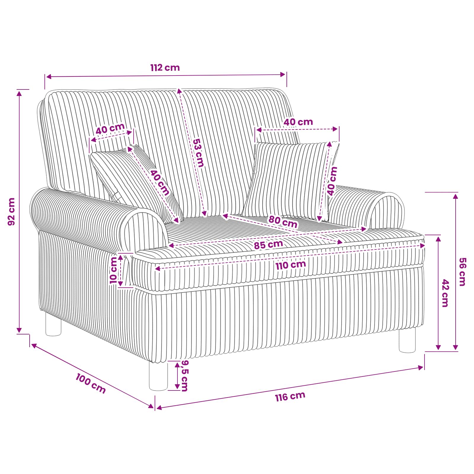 XXL fauteuil met kussens Crèmekleurig 1,5 Lijnen Stof