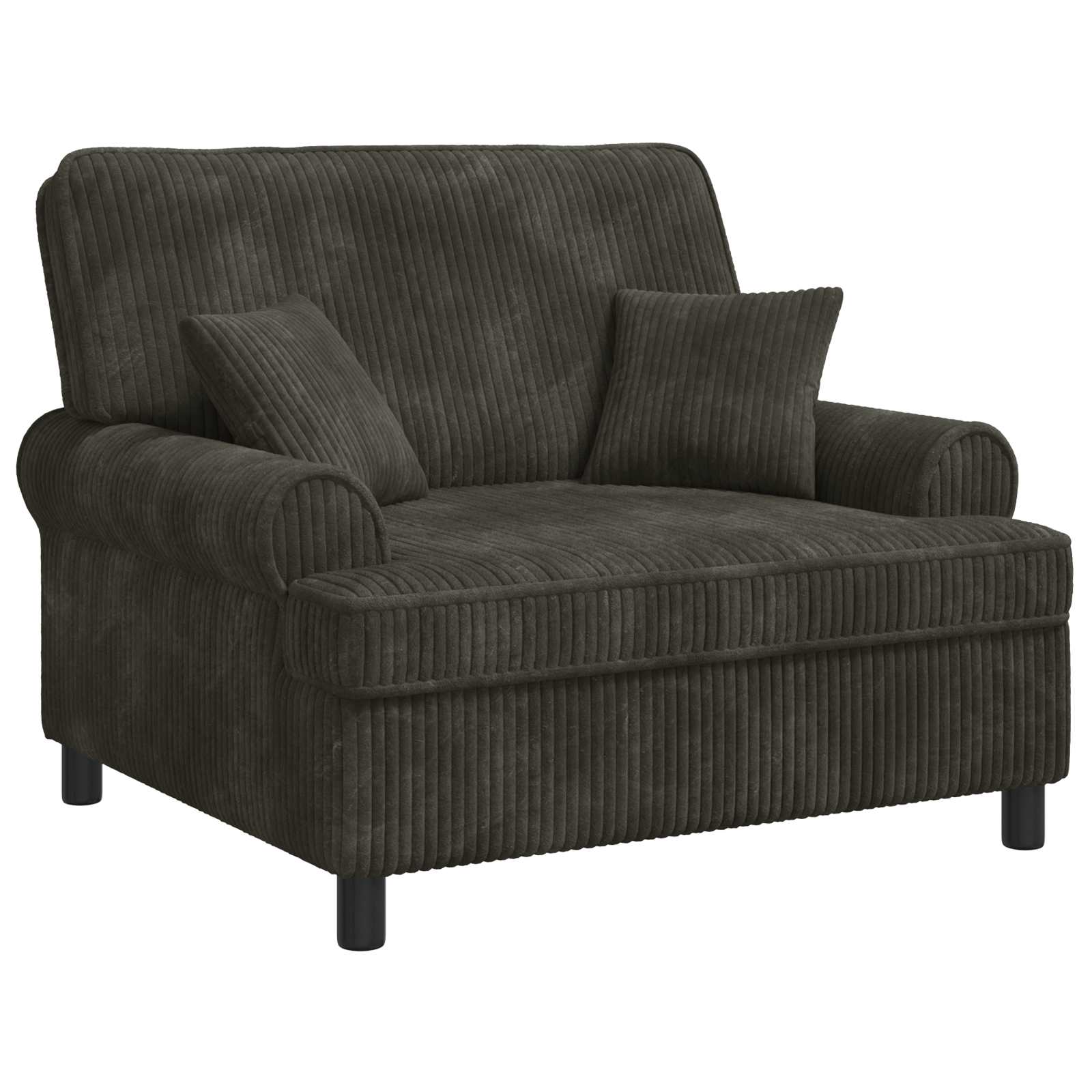 XXL fauteuil met kussens Donkerbruin 1,5 Lijnen Stof
