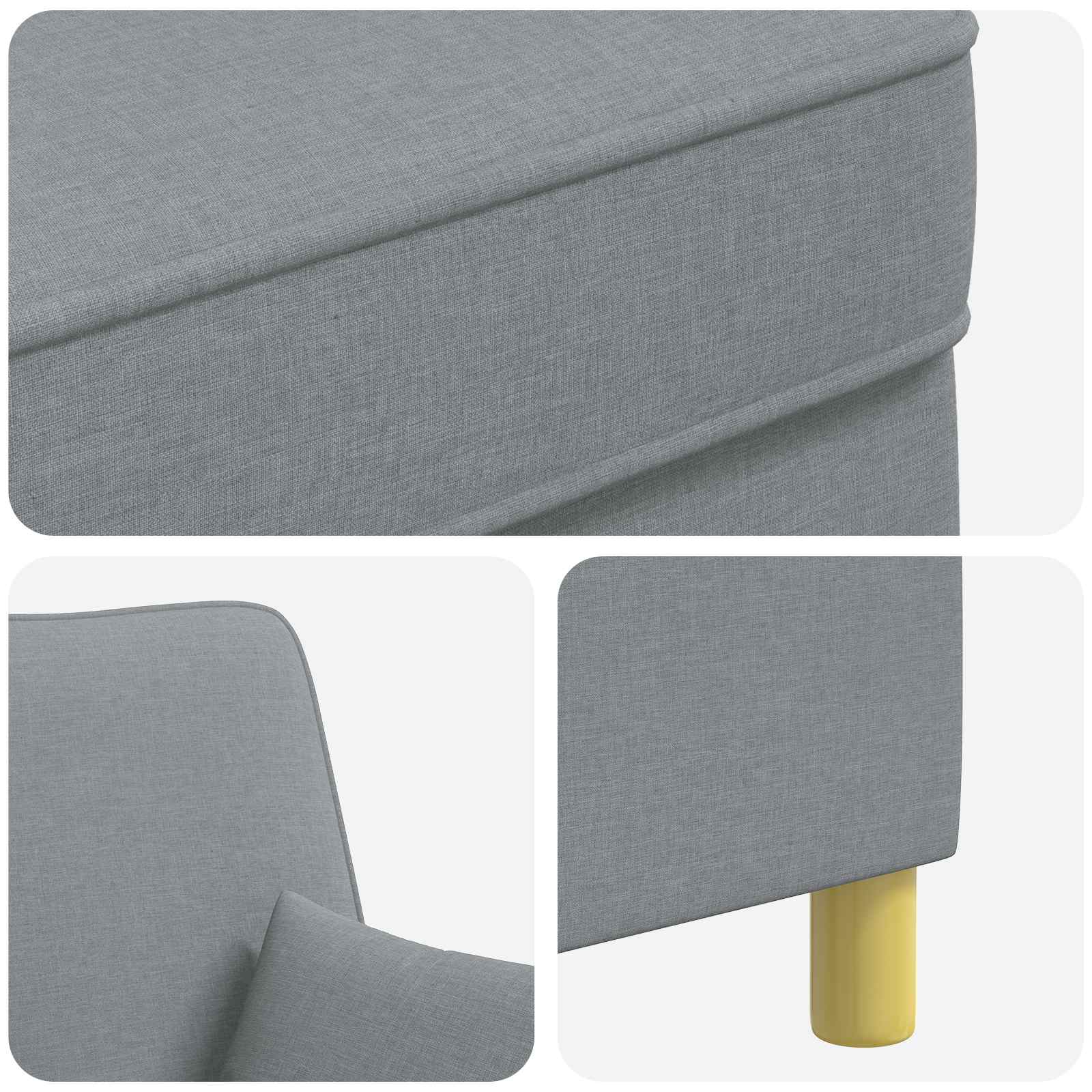 Fauteuil met kussens Lichtgrijs Stof
