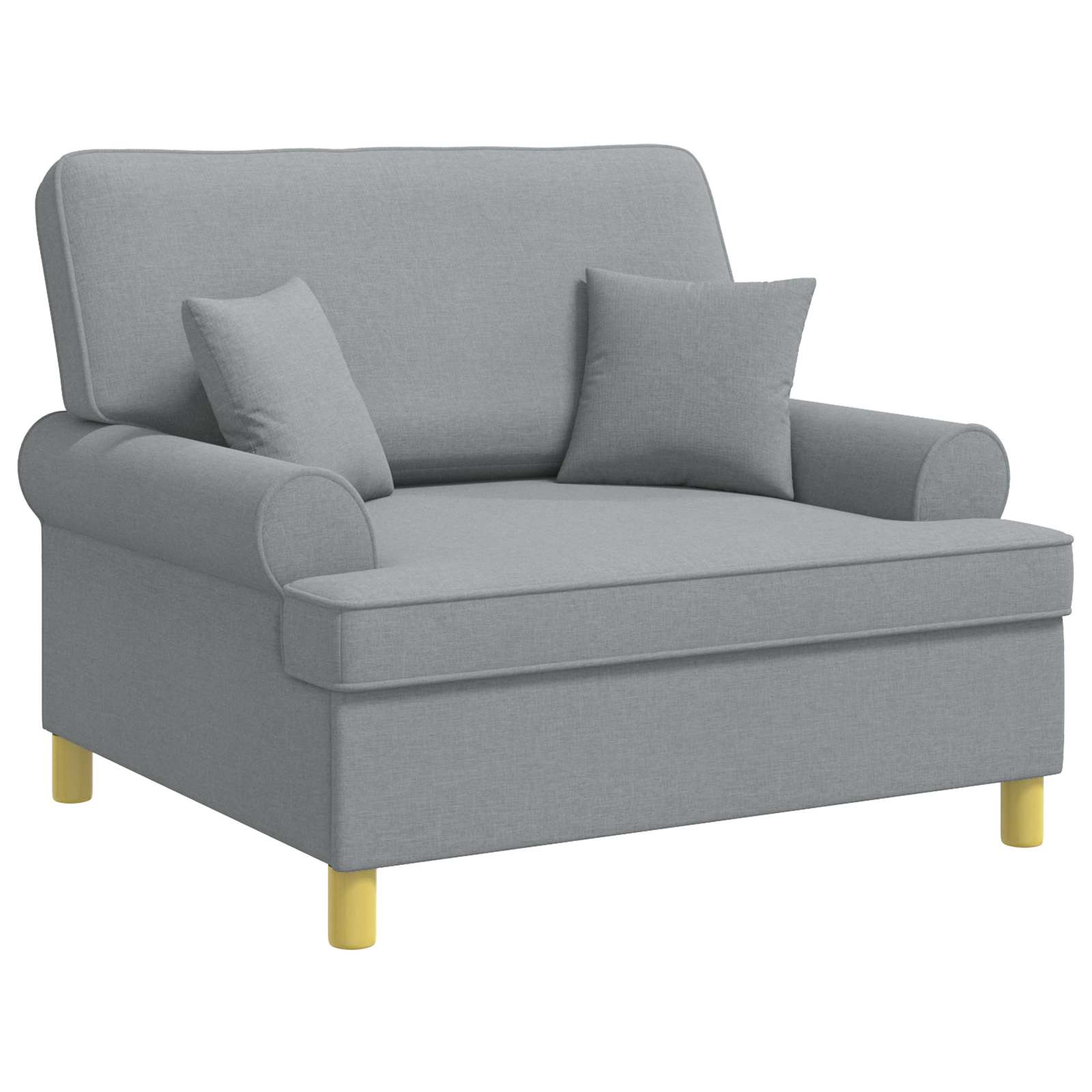 Fauteuil met kussens Lichtgrijs Stof