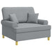 Fauteuil met kussens Lichtgrijs Stof