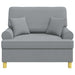 Fauteuil met kussens Lichtgrijs Stof