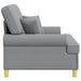 Fauteuil met kussens Lichtgrijs Stof