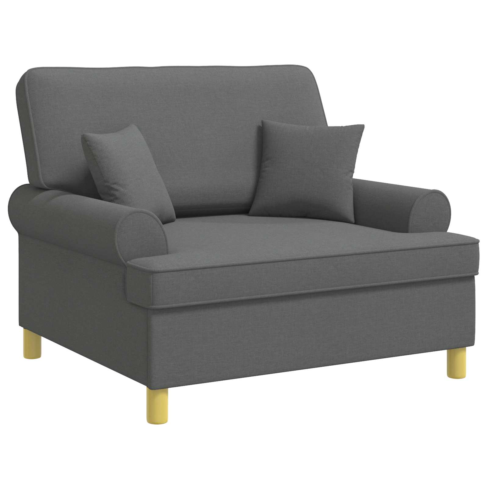 Fauteuil met kussens Donkergrijs Stof