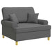 Fauteuil met kussens Donkergrijs Stof