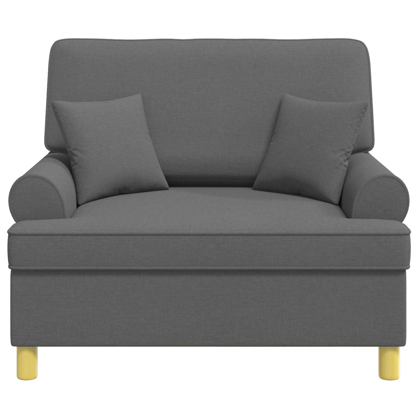 Fauteuil met kussens Donkergrijs Stof