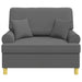 Fauteuil met kussens Donkergrijs Stof