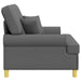 Fauteuil met kussens Donkergrijs Stof