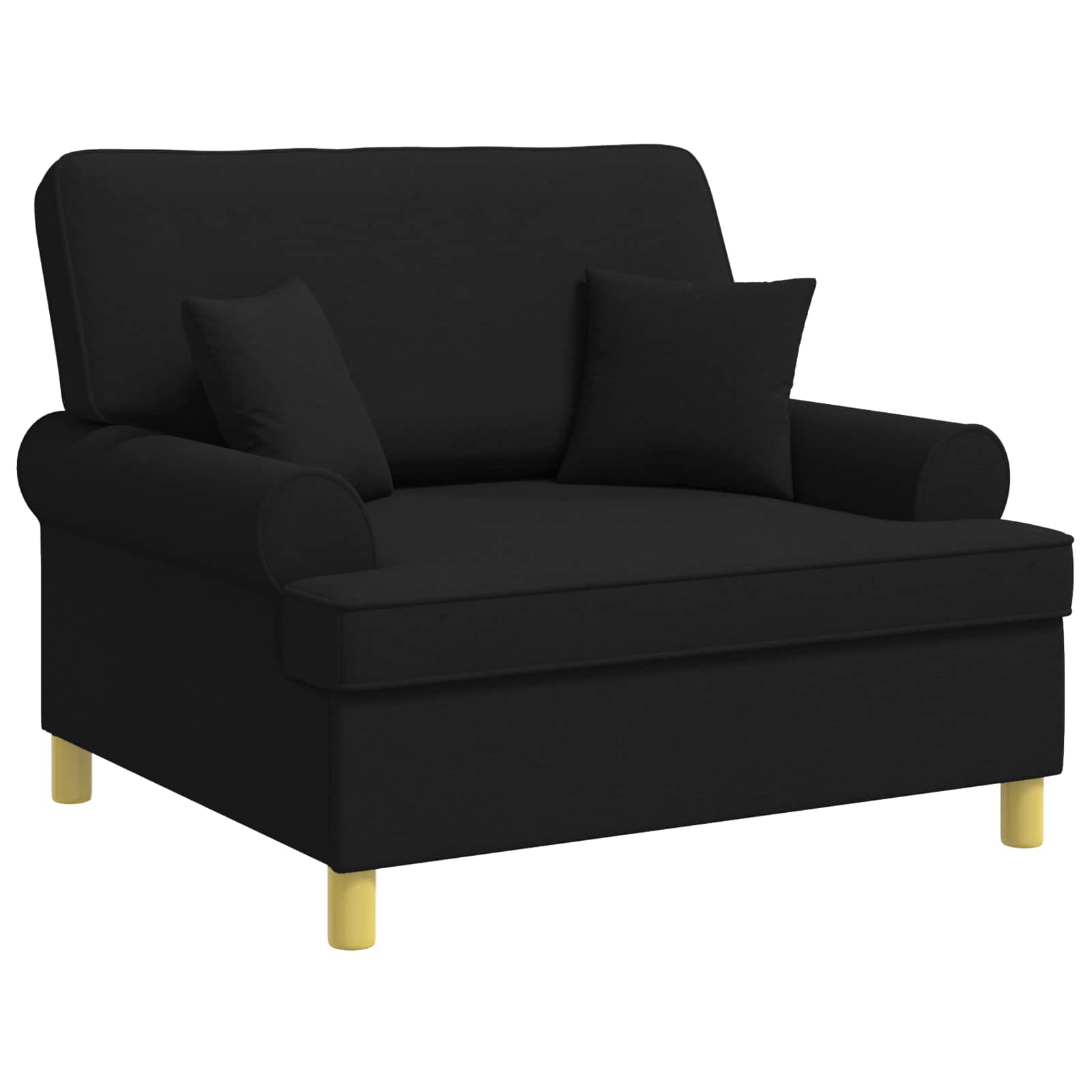 Fauteuil met kussens Zwart Stof