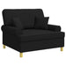 Fauteuil met kussens Zwart Stof