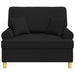 Fauteuil met kussens Zwart Stof