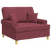 Fauteuil met kussens Wijnrood Stof