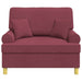 Fauteuil met kussens Wijnrood Stof