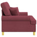 Fauteuil met kussens Wijnrood Stof