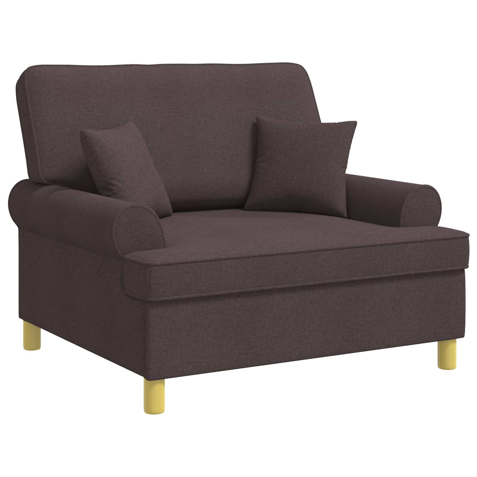 Fauteuil met kussens Donkerbruin Stof