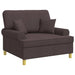 Fauteuil met kussens Donkerbruin Stof