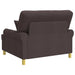 Fauteuil met kussens Donkerbruin Stof