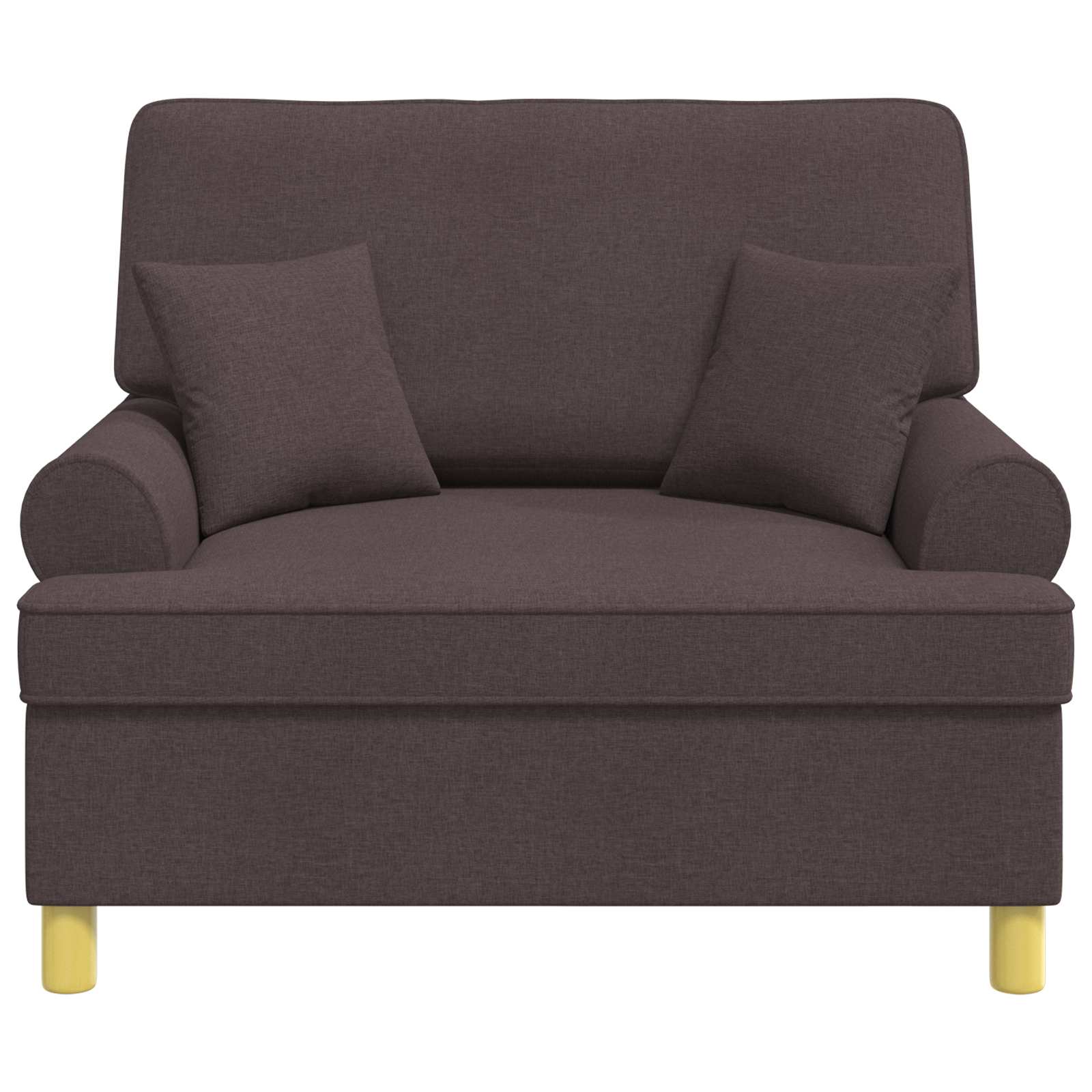 Fauteuil met kussens Donkerbruin Stof