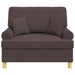 Fauteuil met kussens Donkerbruin Stof