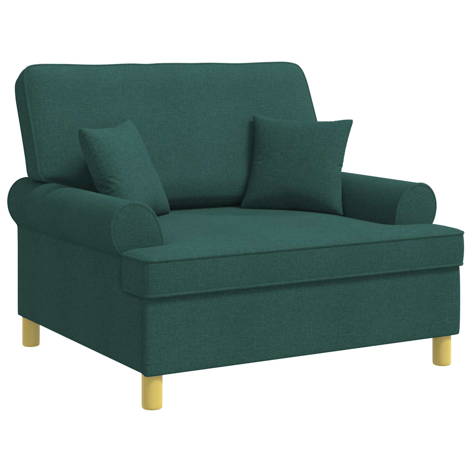 Fauteuil met kussens Donkergroen Stof