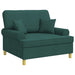 Fauteuil met kussens Donkergroen Stof
