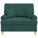 Fauteuil met kussens Donkergroen Stof