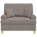 Fauteuil met kussens Taupe Stof