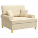 Fauteuil met kussens Crèmekleurig Stof