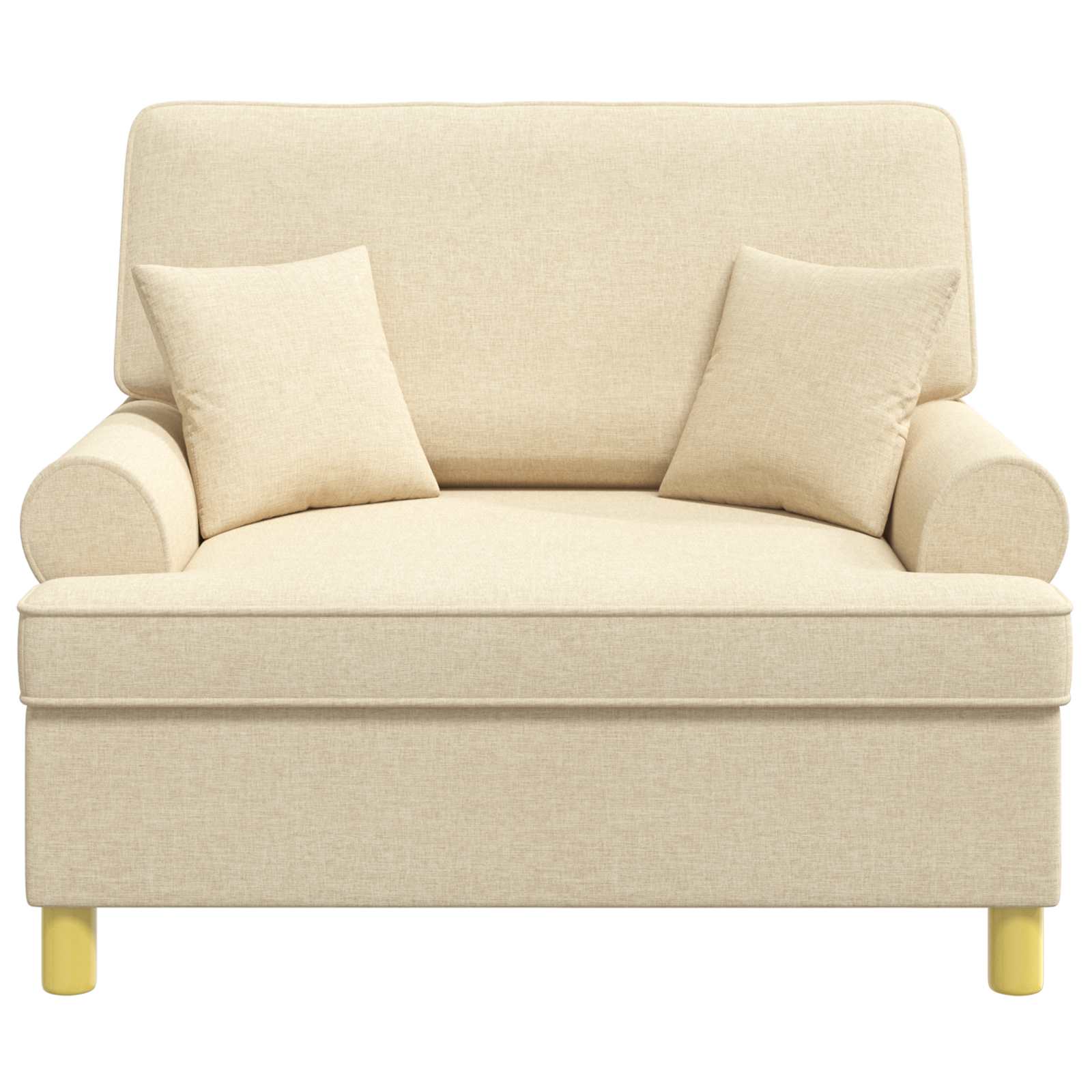 Fauteuil met kussens Crèmekleurig Stof
