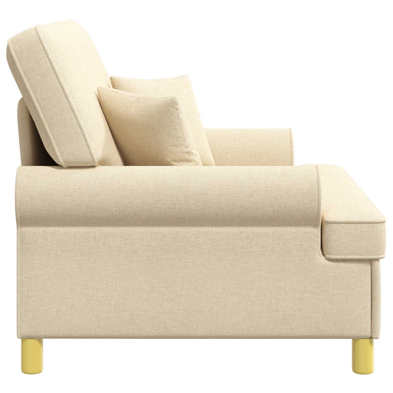 Fauteuil met kussens Crèmekleurig Stof