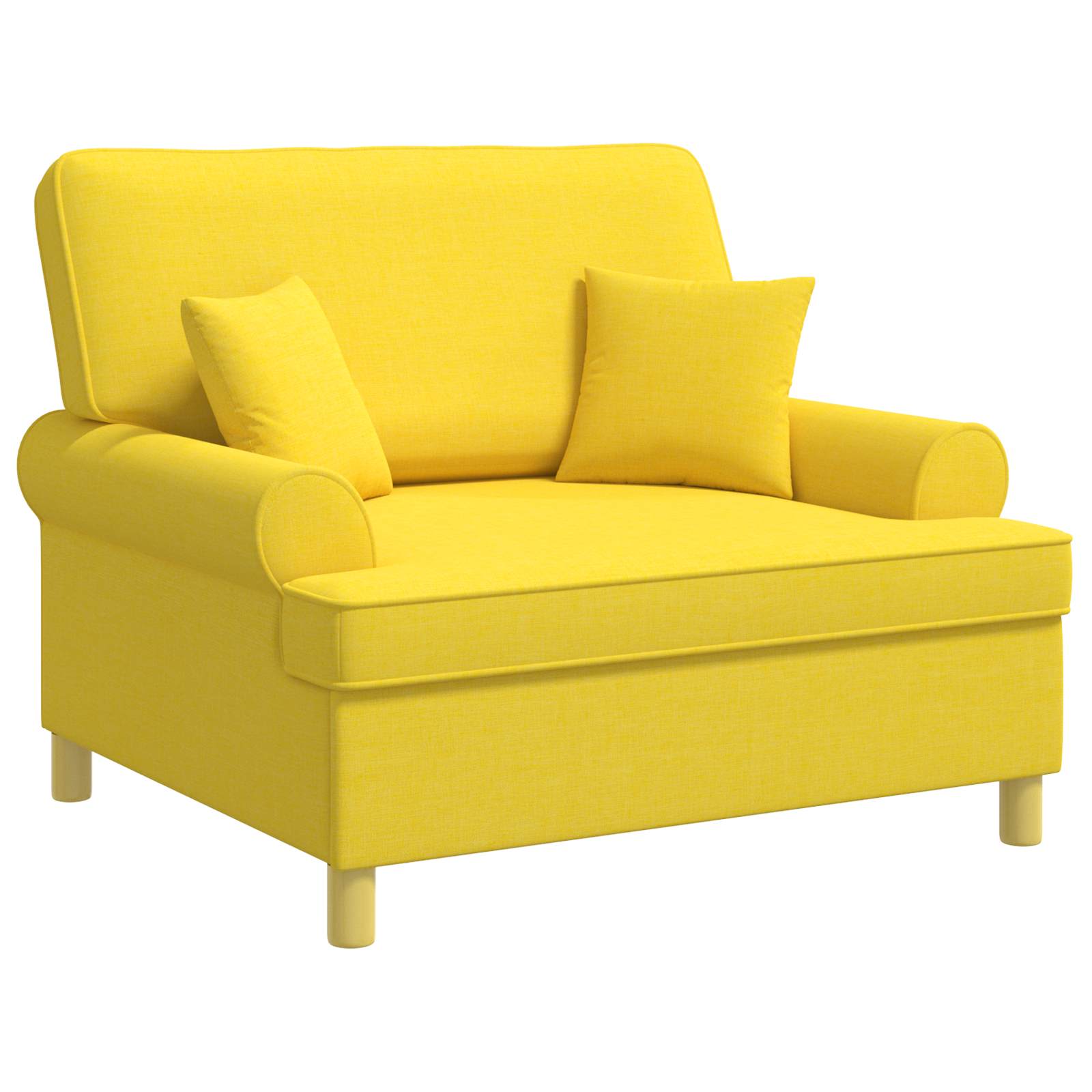 Fauteuil met kussens Lichtgeel Stof