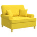 Fauteuil met kussens Lichtgeel Stof