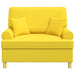 Fauteuil met kussens Lichtgeel Stof