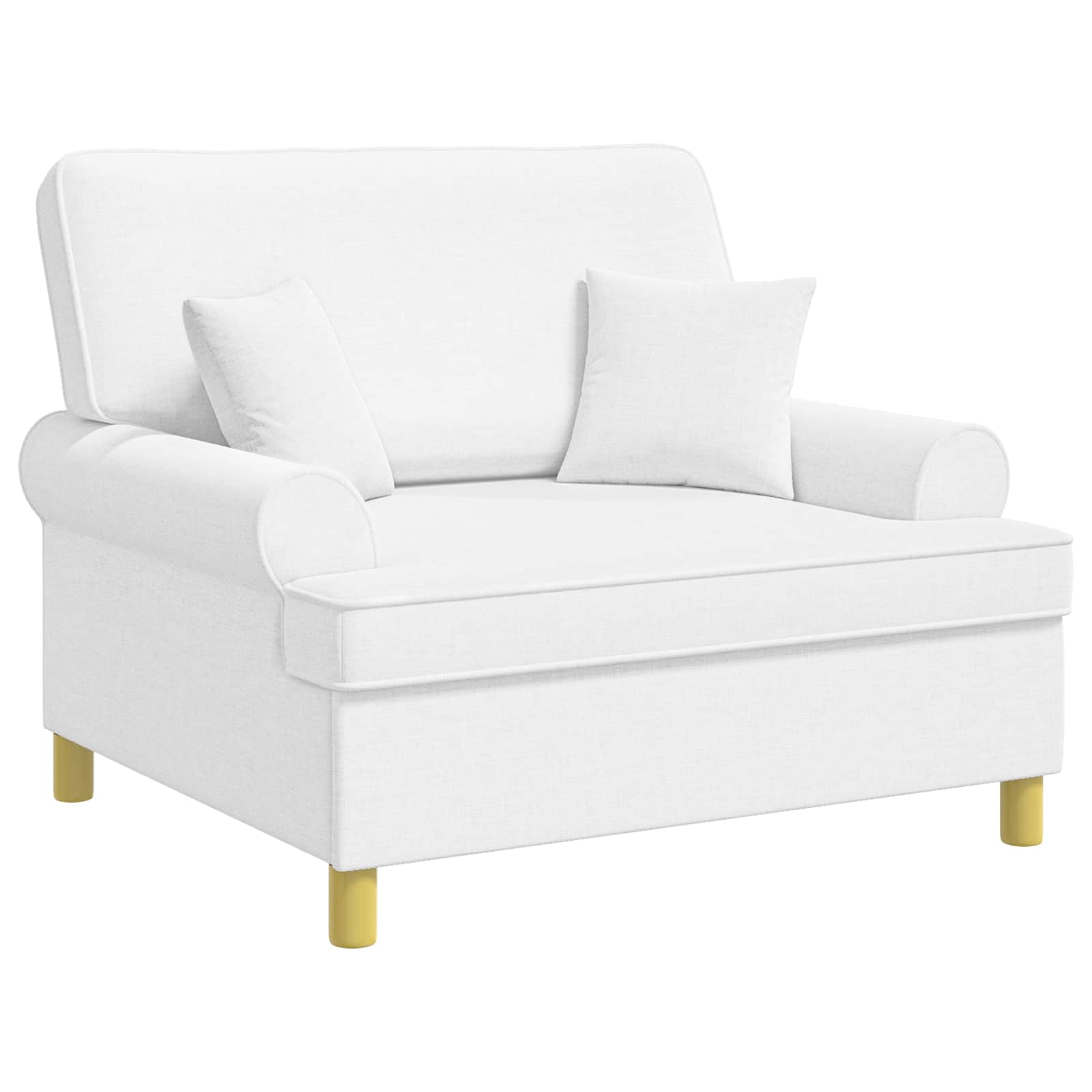 XXL fauteuil met kussens Wit Stof
