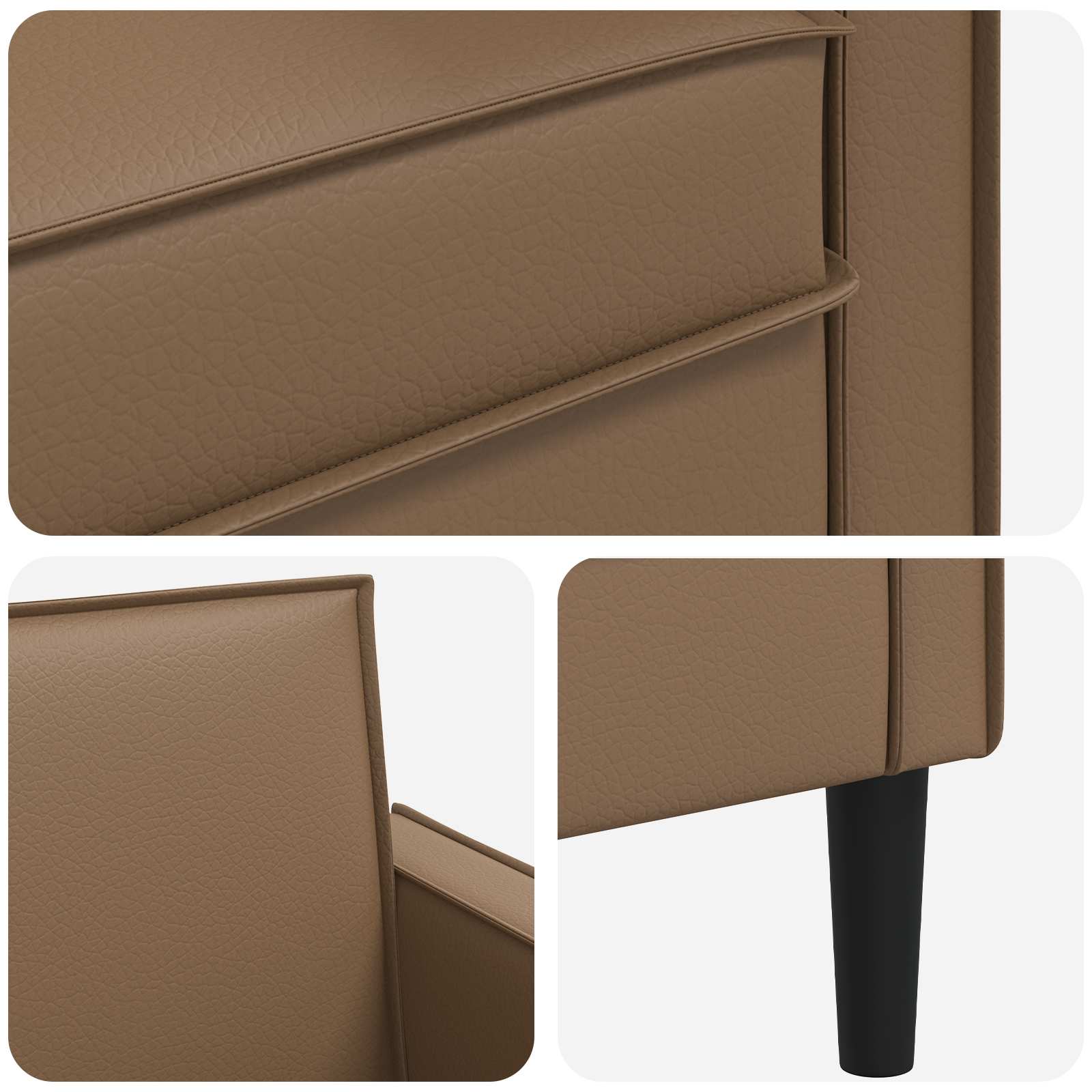 XL fauteuil Cappuccino Kunstleer