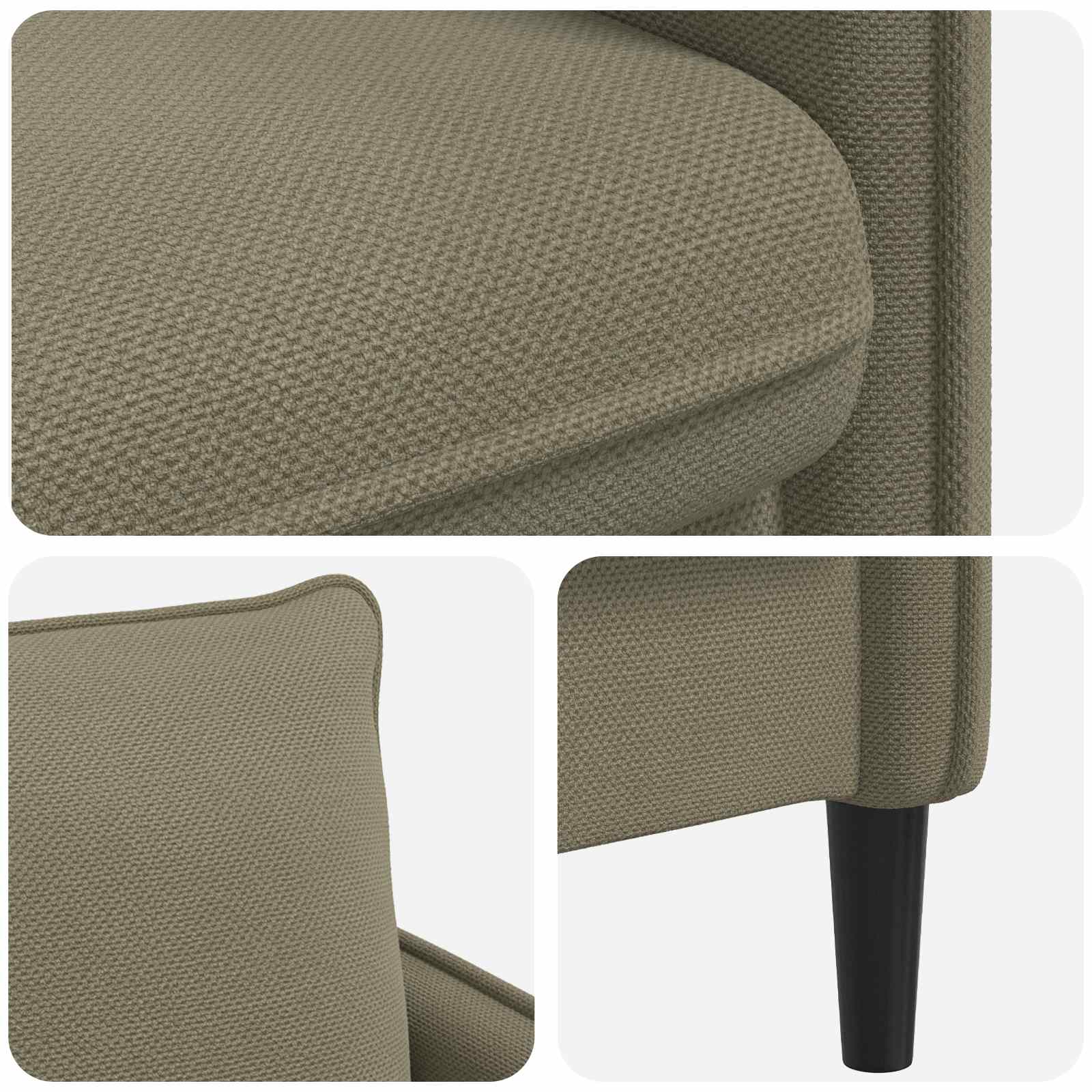 XL fauteuil Kaki fluweel