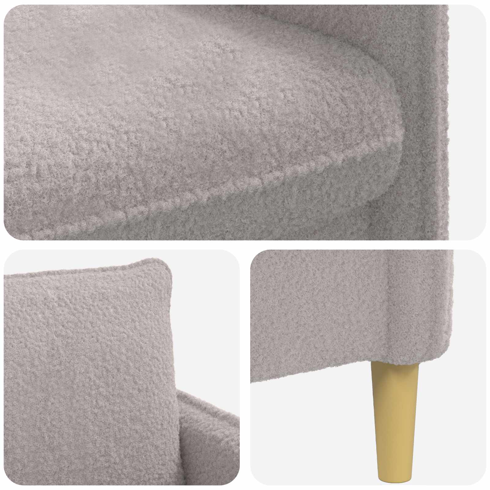 XL fauteuil Lichtgrijs Bouclé