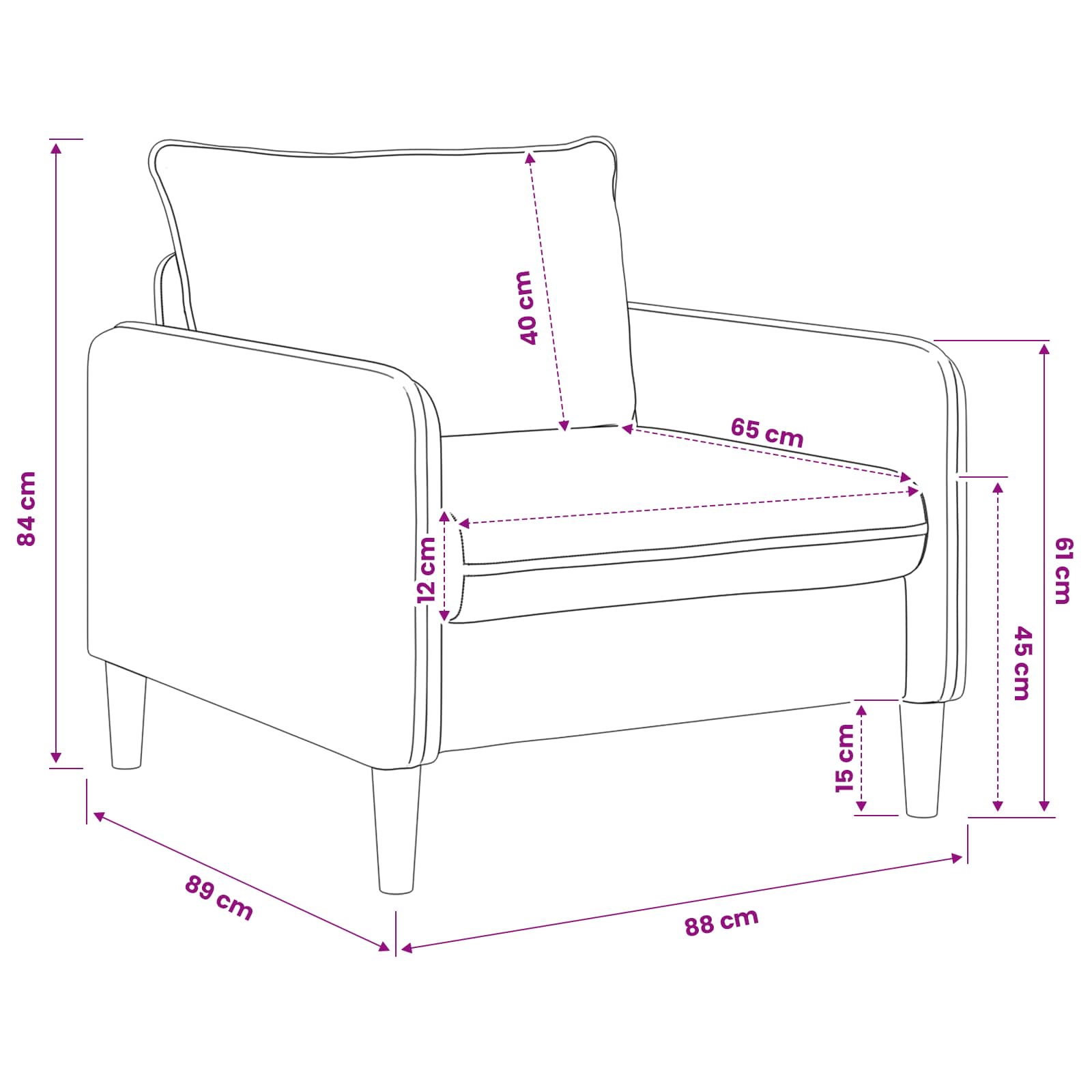 XL fauteuil Lichtgrijs Bouclé