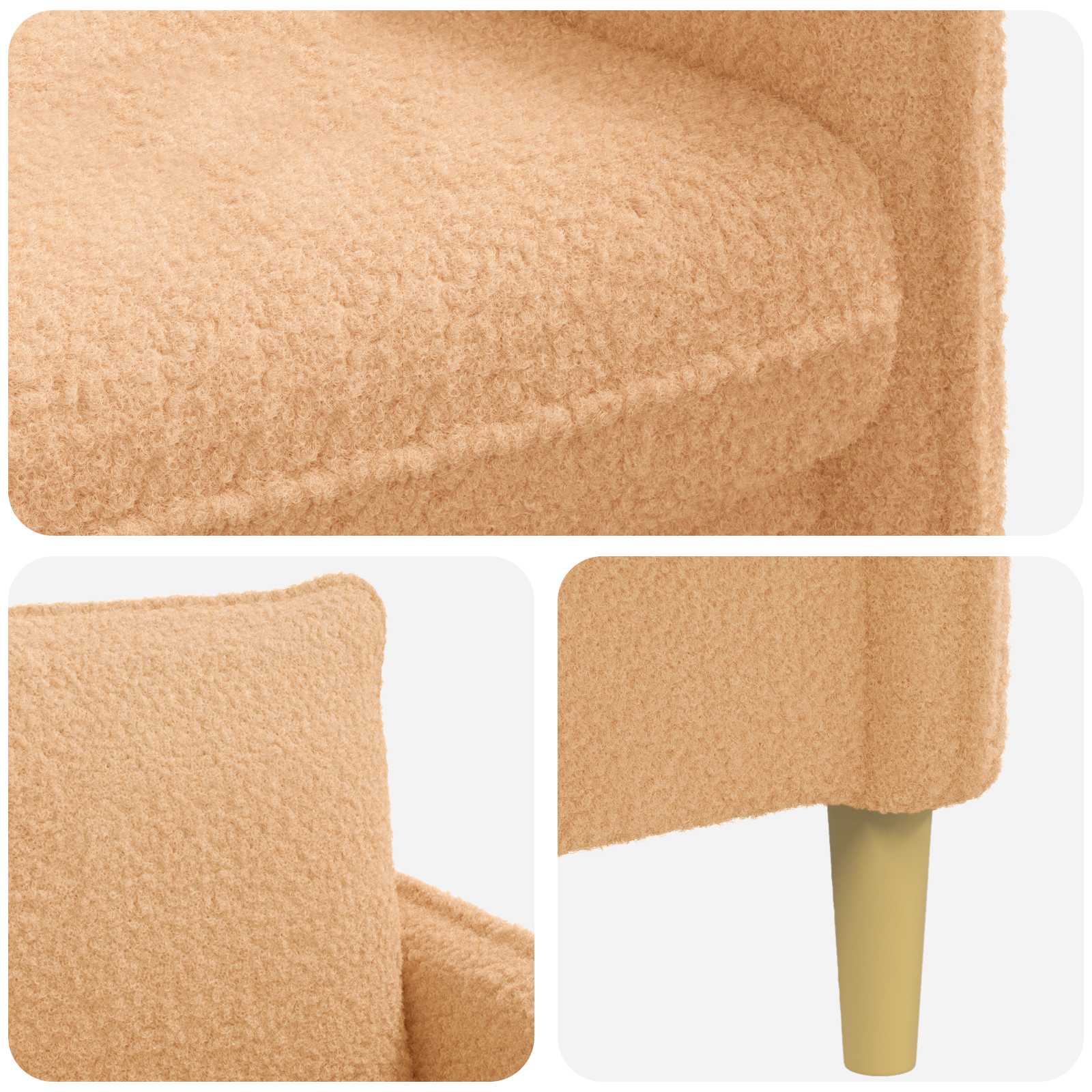 XXL fauteuil Beige Bouclé