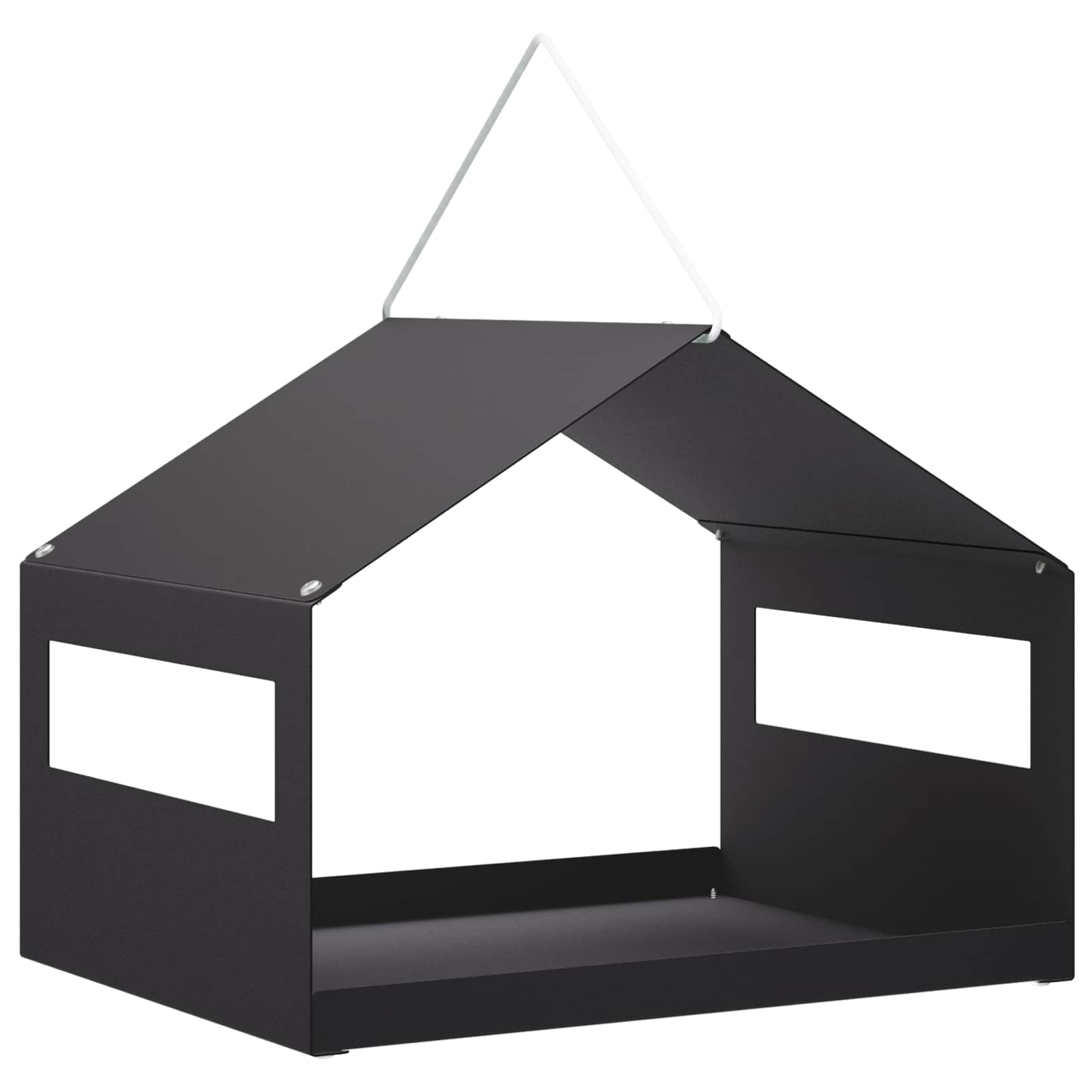 Hangend vogelvoederhuisje Staal Zwart 30 x 23 x 23 cm