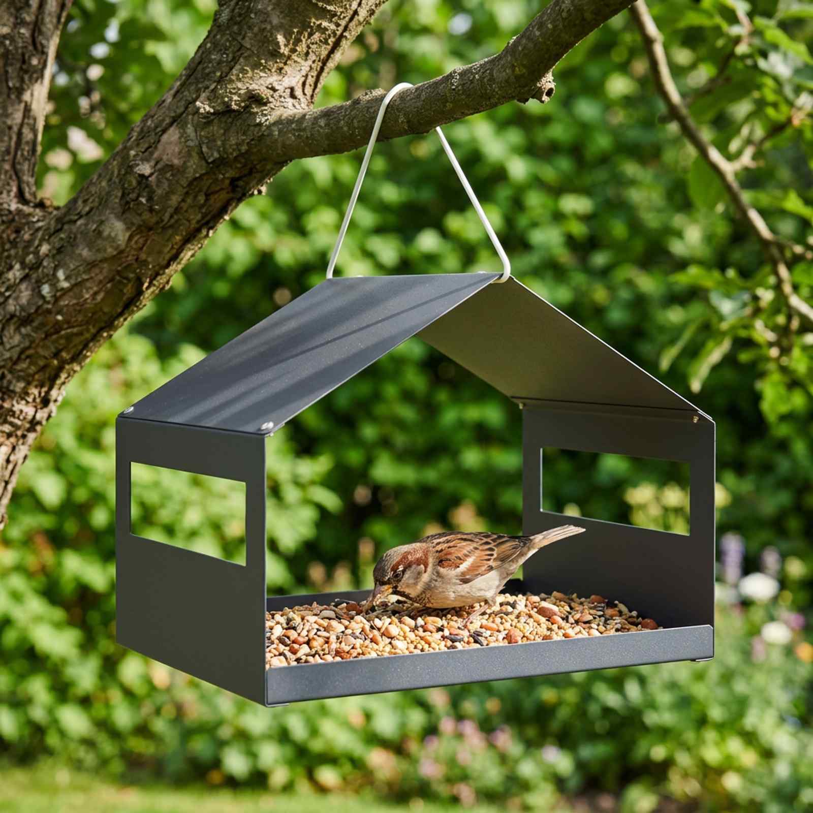 Hangend vogelvoederhuisje Staal Antraciet 30 x 23 x 23 cm