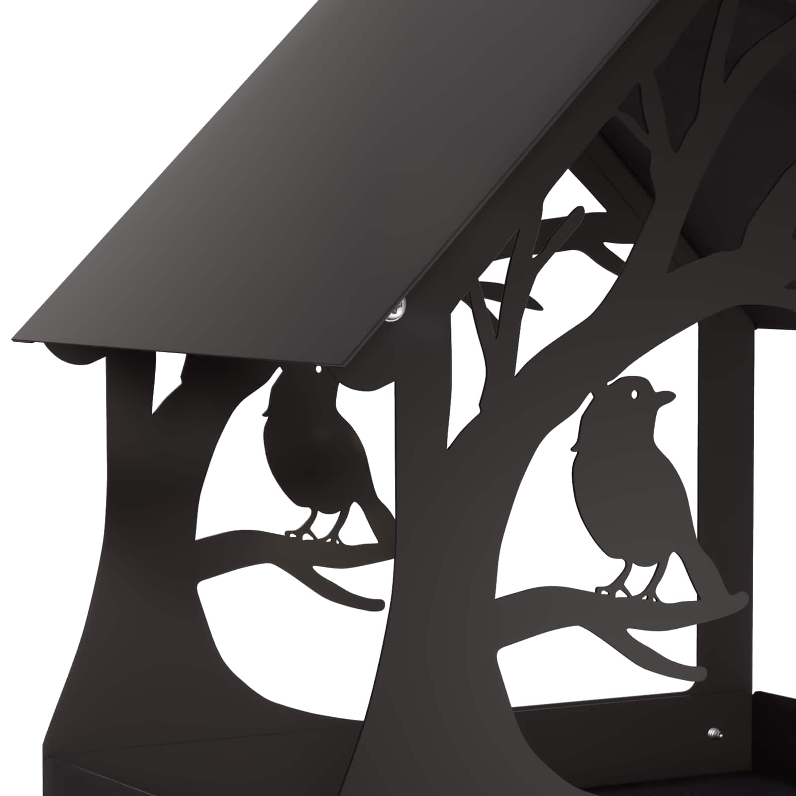 Hangend vogelvoederhuisje Staal Zwart
