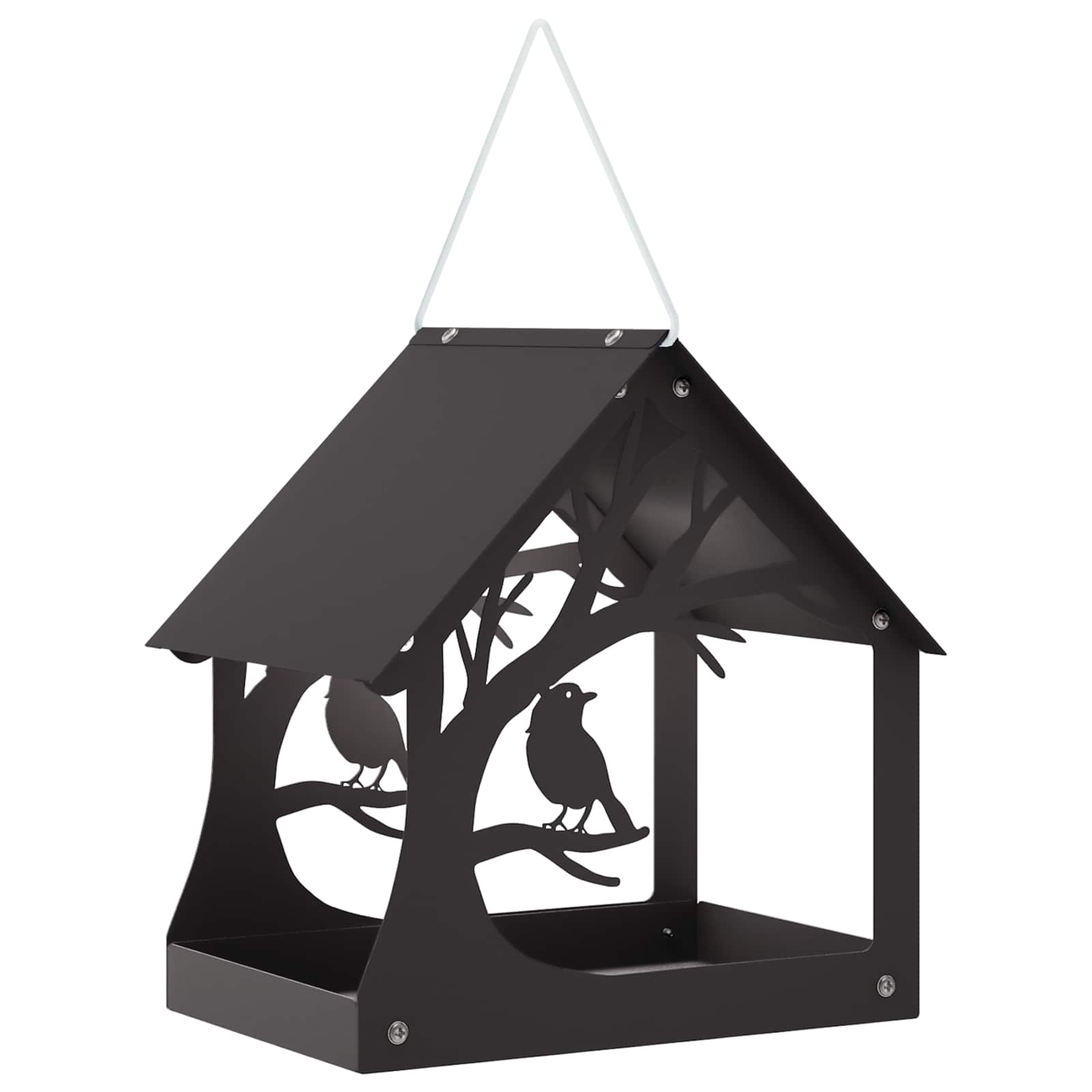 Hangend vogelvoederhuisje Staal Zwart