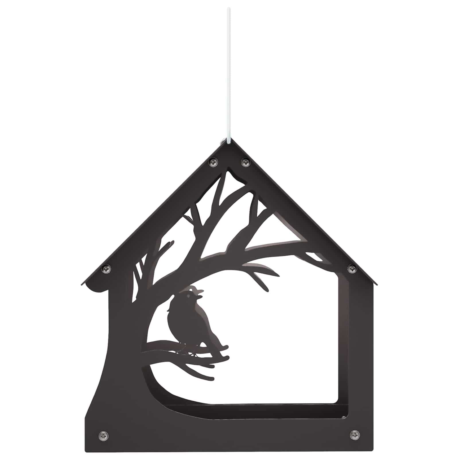 Hangend vogelvoederhuisje Staal Zwart