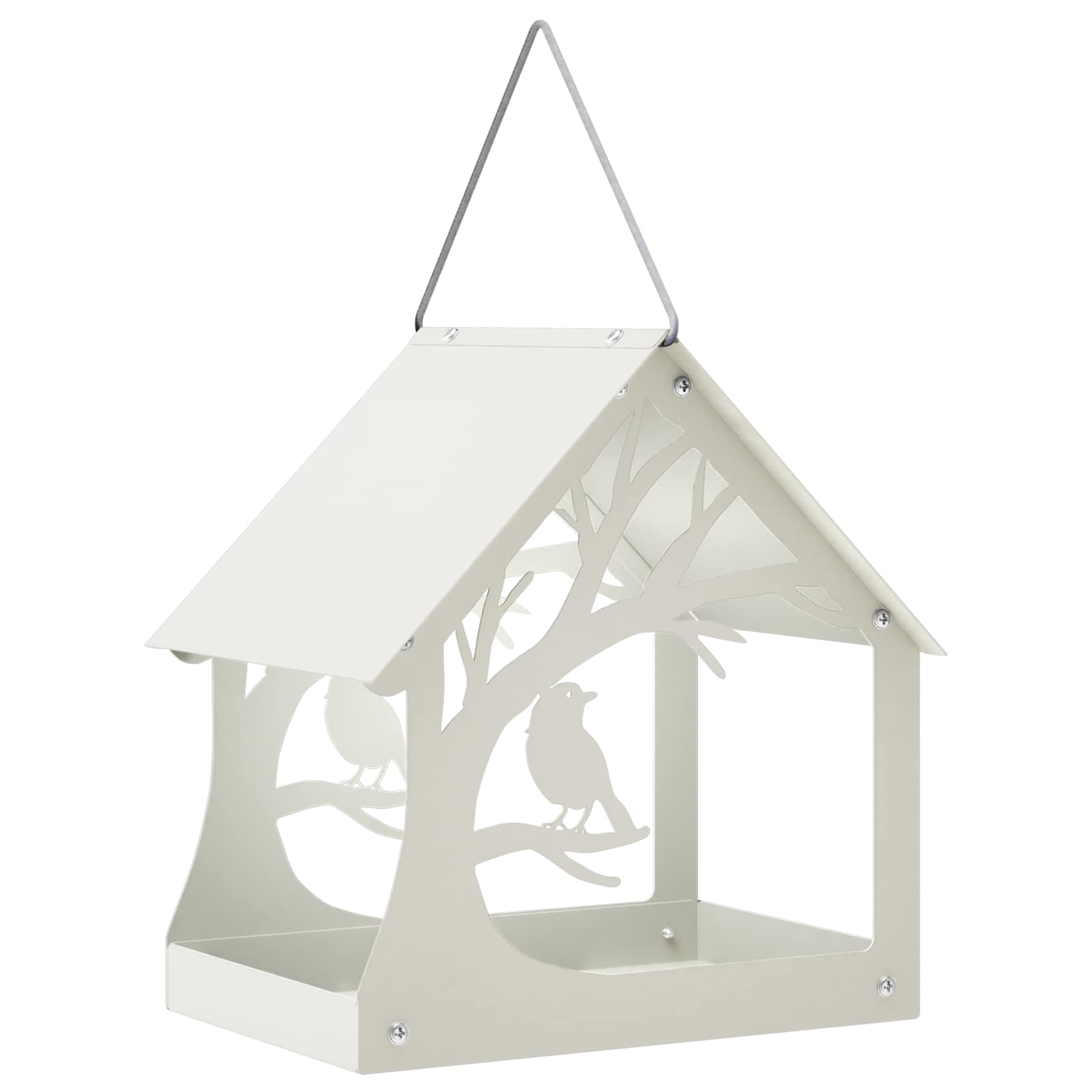 Hangend vogelvoederhuisje Staal Wit