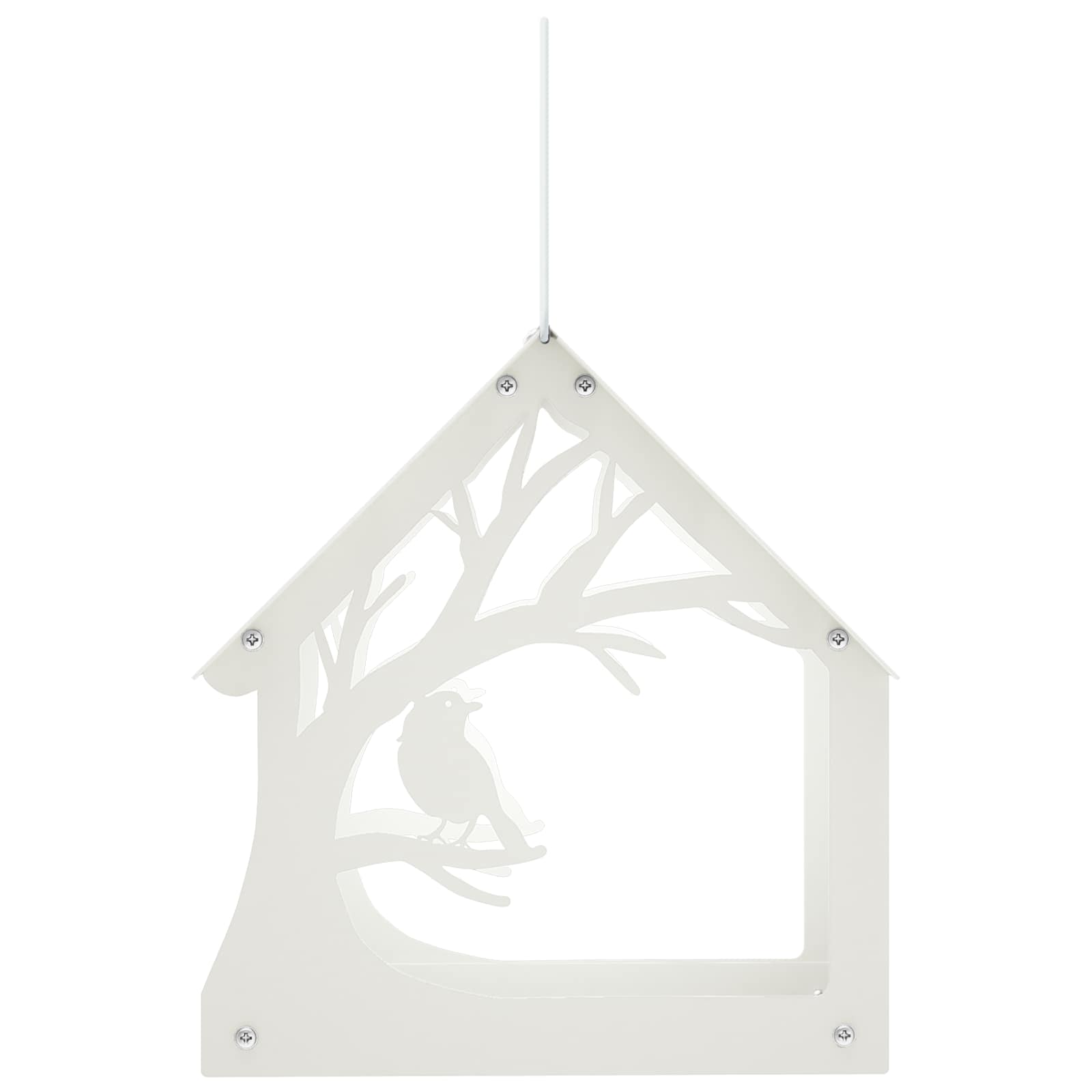 Hangend vogelvoederhuisje Staal Wit