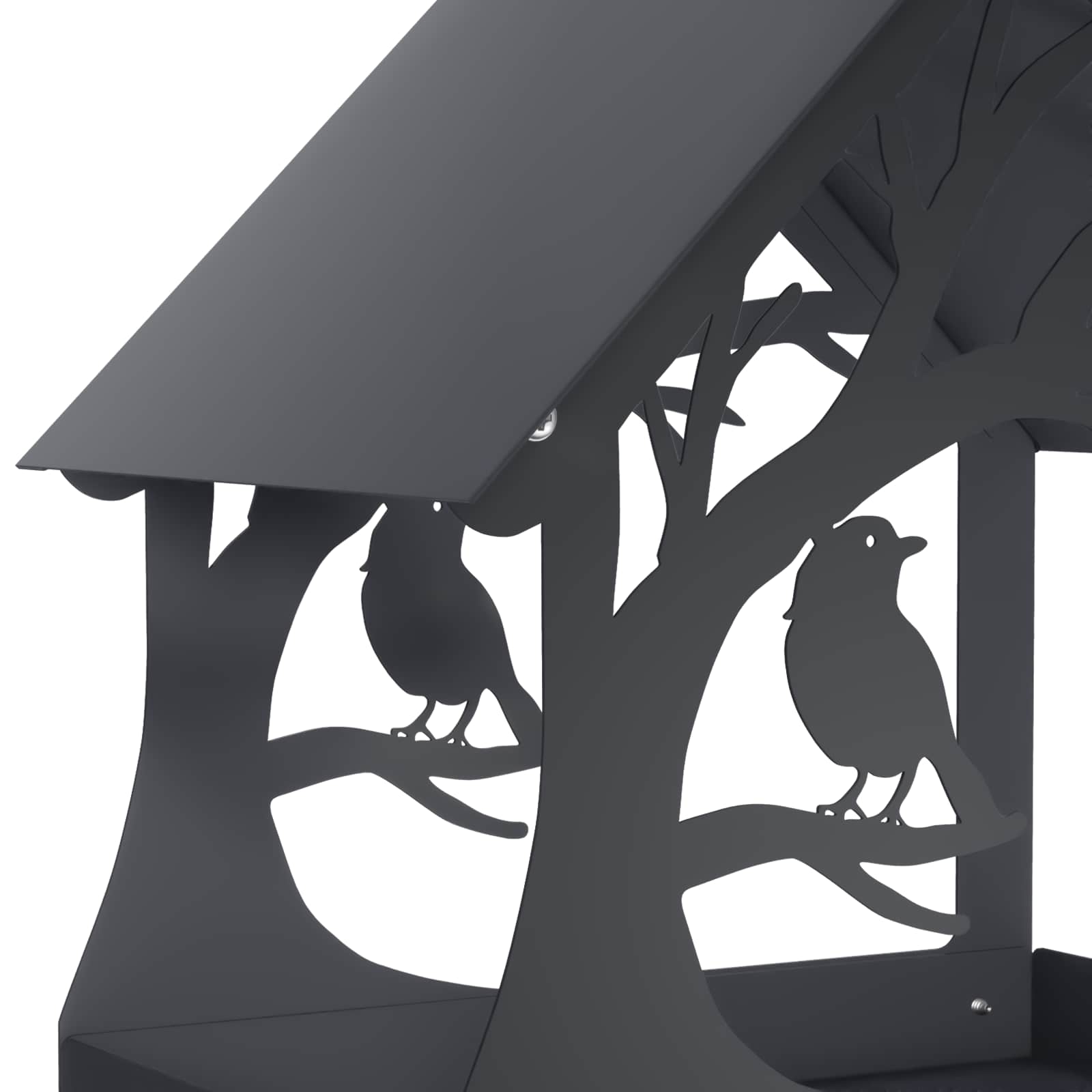 Hangend vogelvoederhuisje Staal Antraciet